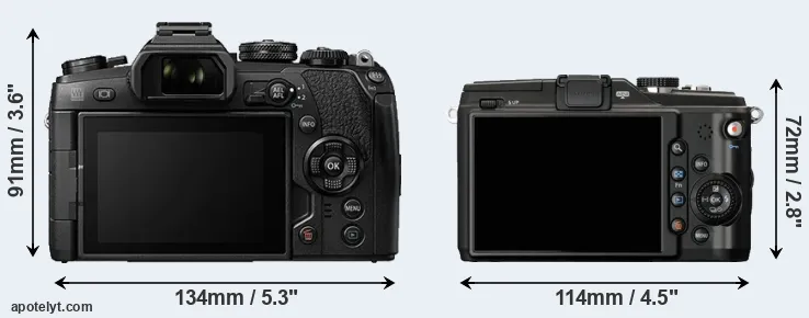 Comparison E-M1 II or E-PL2 rear