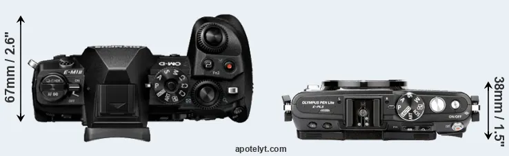 Compare E-M1 II versus E-PL5 top