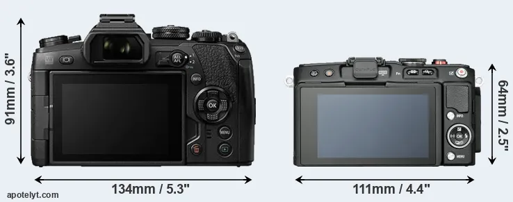 Comparison E-M1 II or E-PL6 rear