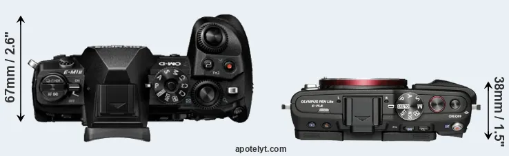 Compare E-M1 II versus E-PL6 top