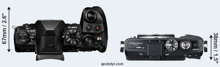 Compare E-M1 II versus E-PL7 top