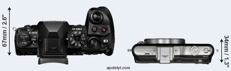 Compare E-M1 II versus E-PM1 top