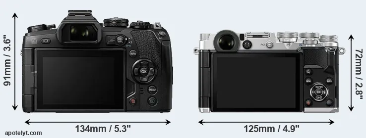 Comparison E-M1 II or PEN-F rear