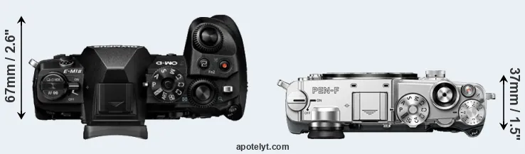 Compare E-M1 II versus PEN-F top