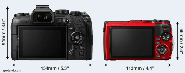 Comparison E-M1 II or TG-6 rear