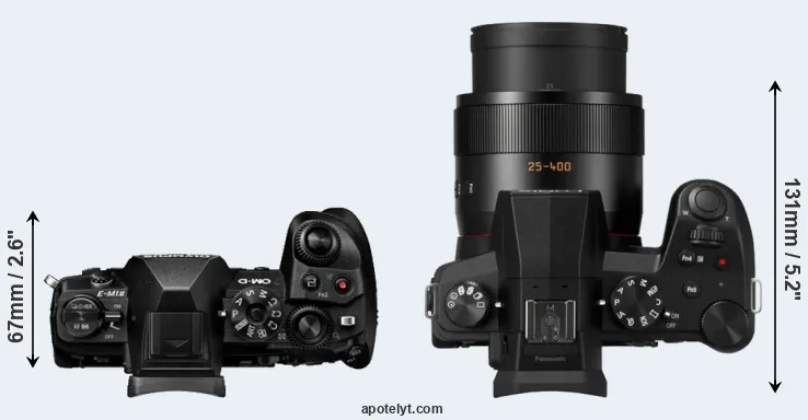 Compare E-M1 II versus FZ1000 II top
