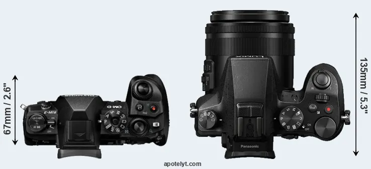 Compare E-M1 II versus FZ2500 top