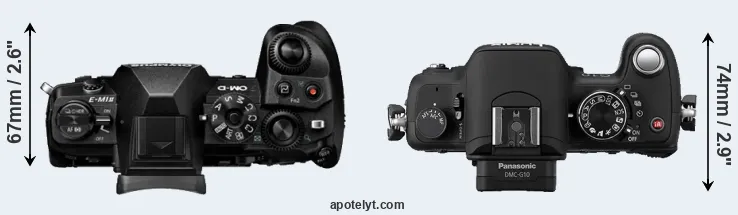 Compare E-M1 II versus G10 top