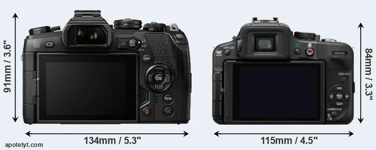 Comparison E-M1 II or G3 rear