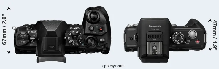 Compare E-M1 II versus G3 top