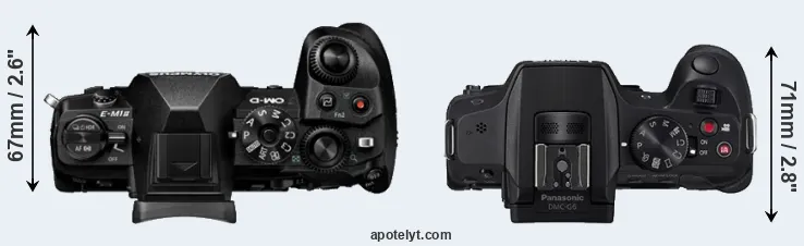 Compare E-M1 II versus G6 top