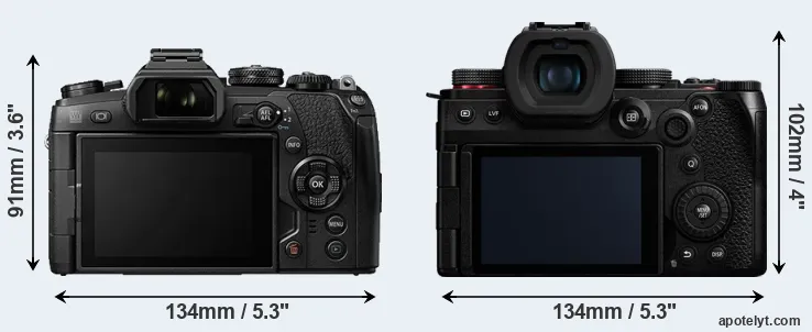 Comparison E-M1 II or G9 II rear