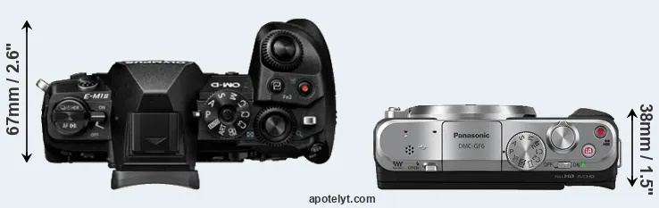 Compare E-M1 II versus GF6 top