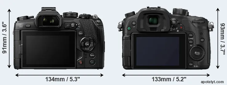 Comparison E-M1 II or GH4 rear