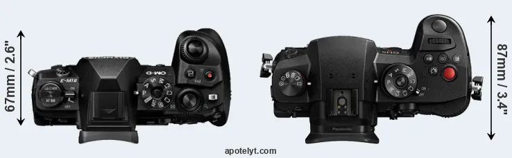 Compare E-M1 II versus GH5 II top