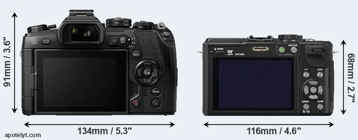Comparison E-M1 II or GX1 rear