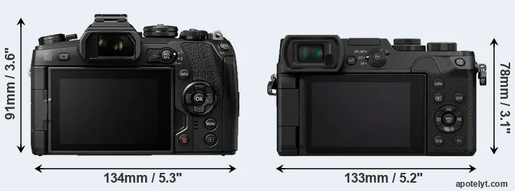 Comparison E-M1 II or GX8 rear
