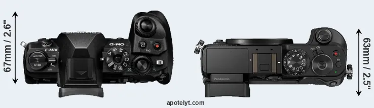Compare E-M1 II versus GX8 top