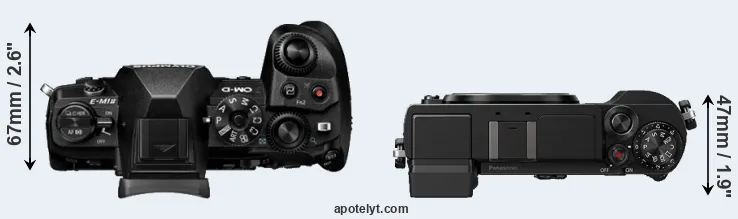 Compare E-M1 II versus GX9 top
