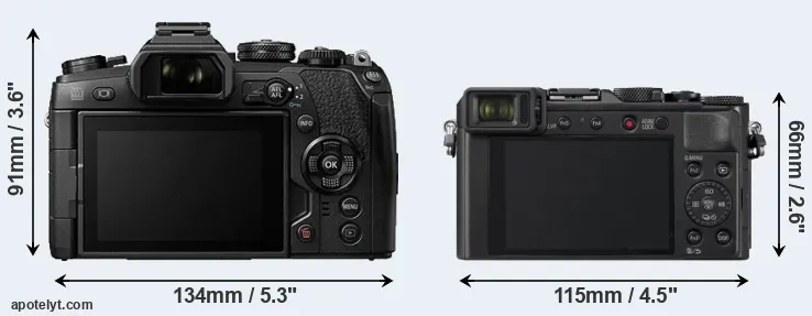 Comparison E-M1 II or LX100 II rear