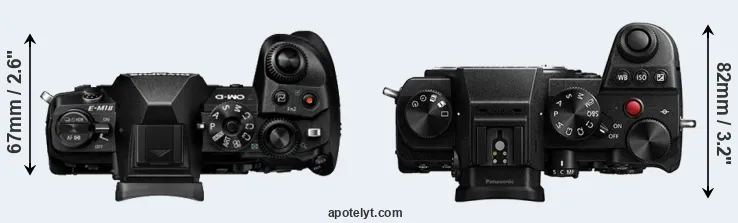 Compare E-M1 II versus S5 top