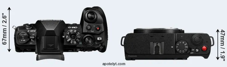 Compare E-M1 II versus S9 top