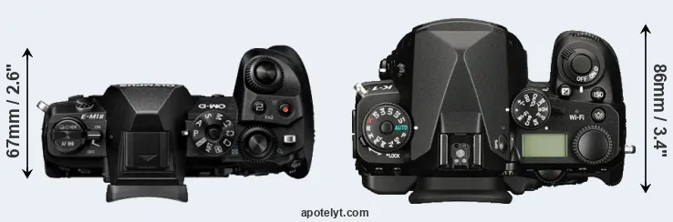 Compare E-M1 II versus K-1 top