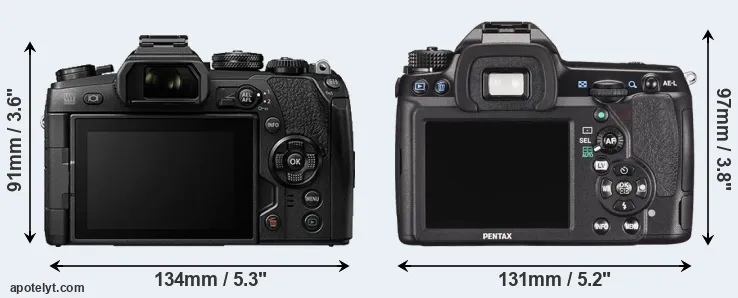 Comparison E-M1 II or K-5 II rear