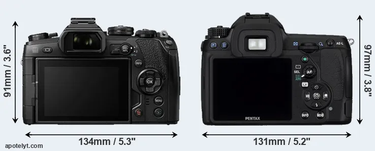 Comparison E-M1 II or K-5 rear