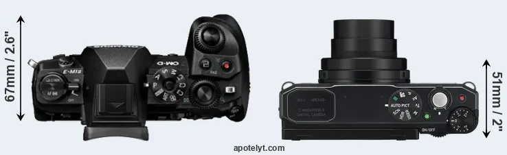 Compare E-M1 II versus MX-1 top