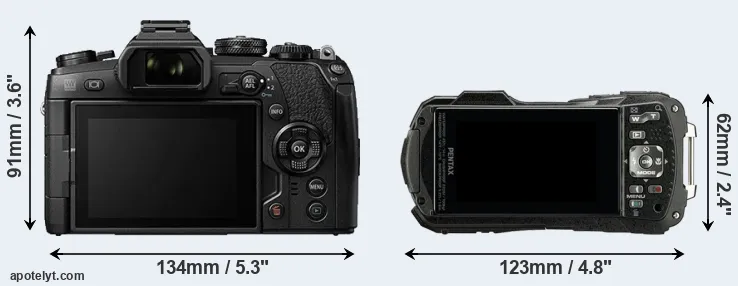 Comparison E-M1 II or WG-90 rear