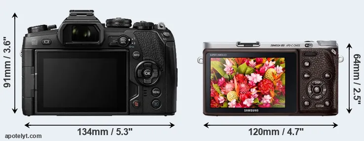 Comparison E-M1 II or NX500 rear