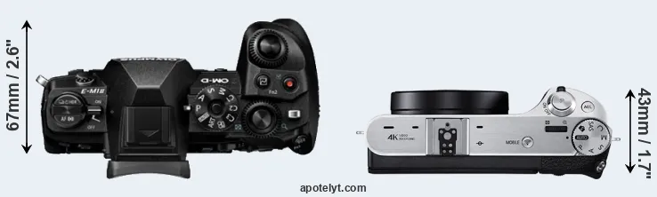 Compare E-M1 II versus NX500 top