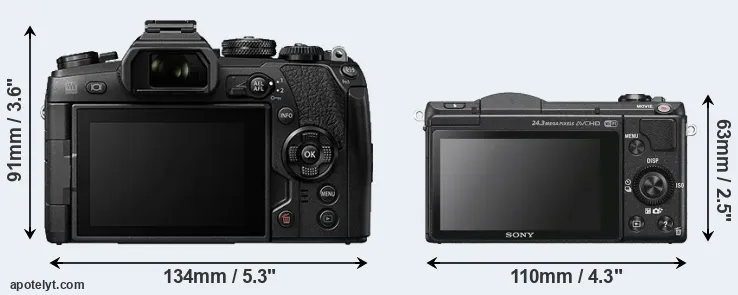 Comparison E-M1 II or A5100 rear