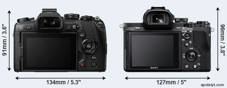 Comparison E-M1 II or A7 II rear
