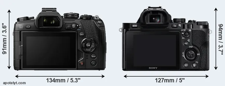 Comparison E-M1 II or A7R rear