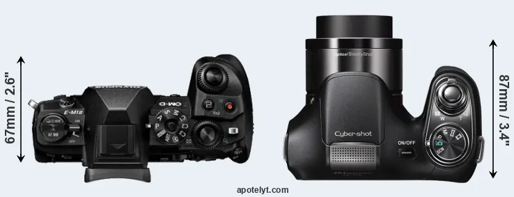 Compare E-M1 II versus H200 top