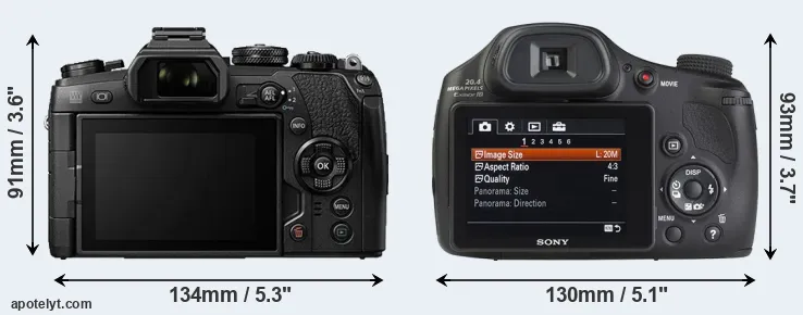 Comparison E-M1 II or HX350 rear