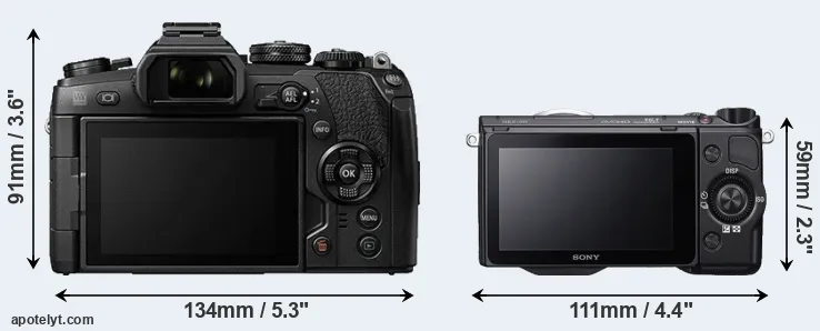 Comparison E-M1 II or NEX-5R rear