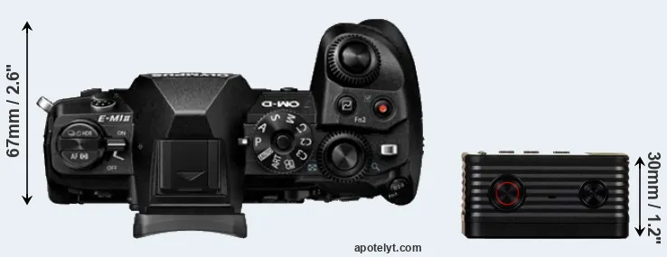 Compare E-M1 II versus RX0 top