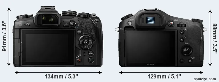 Comparison E-M1 II or RX10 II rear