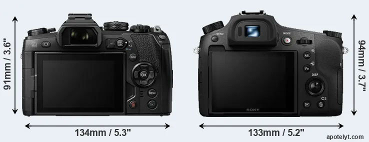 Comparison E-M1 II or RX10 III rear