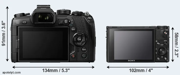 Comparison E-M1 II or RX100 VII rear