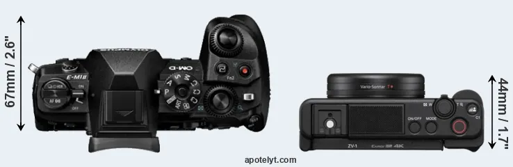 Compare E-M1 II versus ZV-1 top