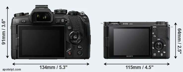 Comparison E-M1 II or ZV-E10 rear