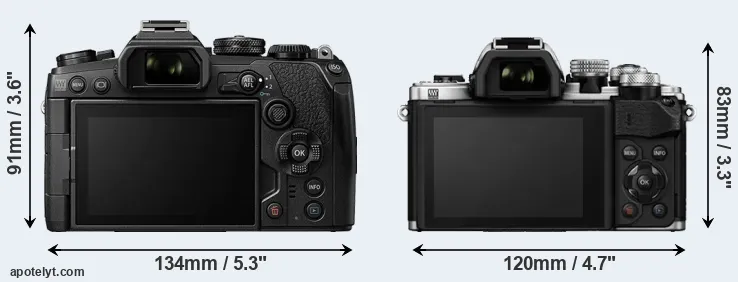 Comparison E-M1 III or E-M10 II rear