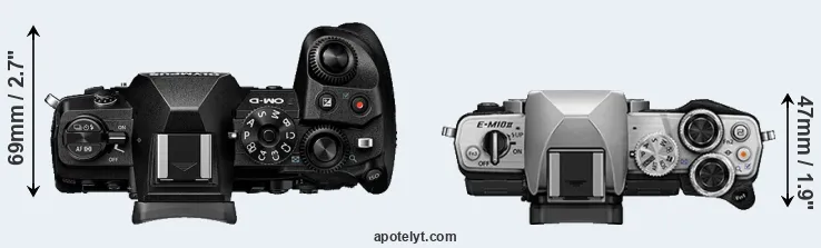 Compare E-M1 III versus E-M10 II top