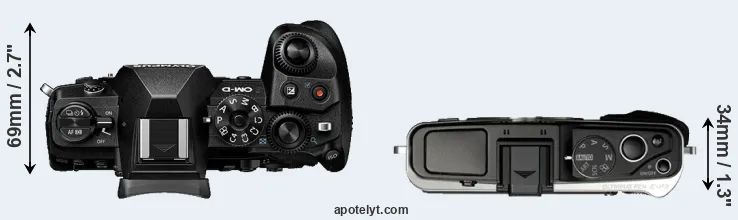 Compare E-M1 III versus E-P3 top