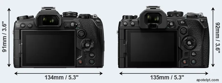 Comparison E-M1 III or OM-1 II rear