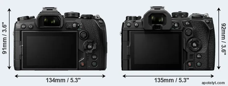 Comparison E-M1 III or OM-1 rear
